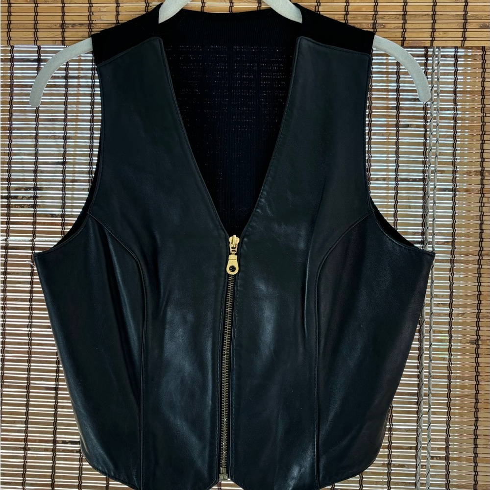 Black Buttery Soft Leather Vest by STUDIO Siena Sz M